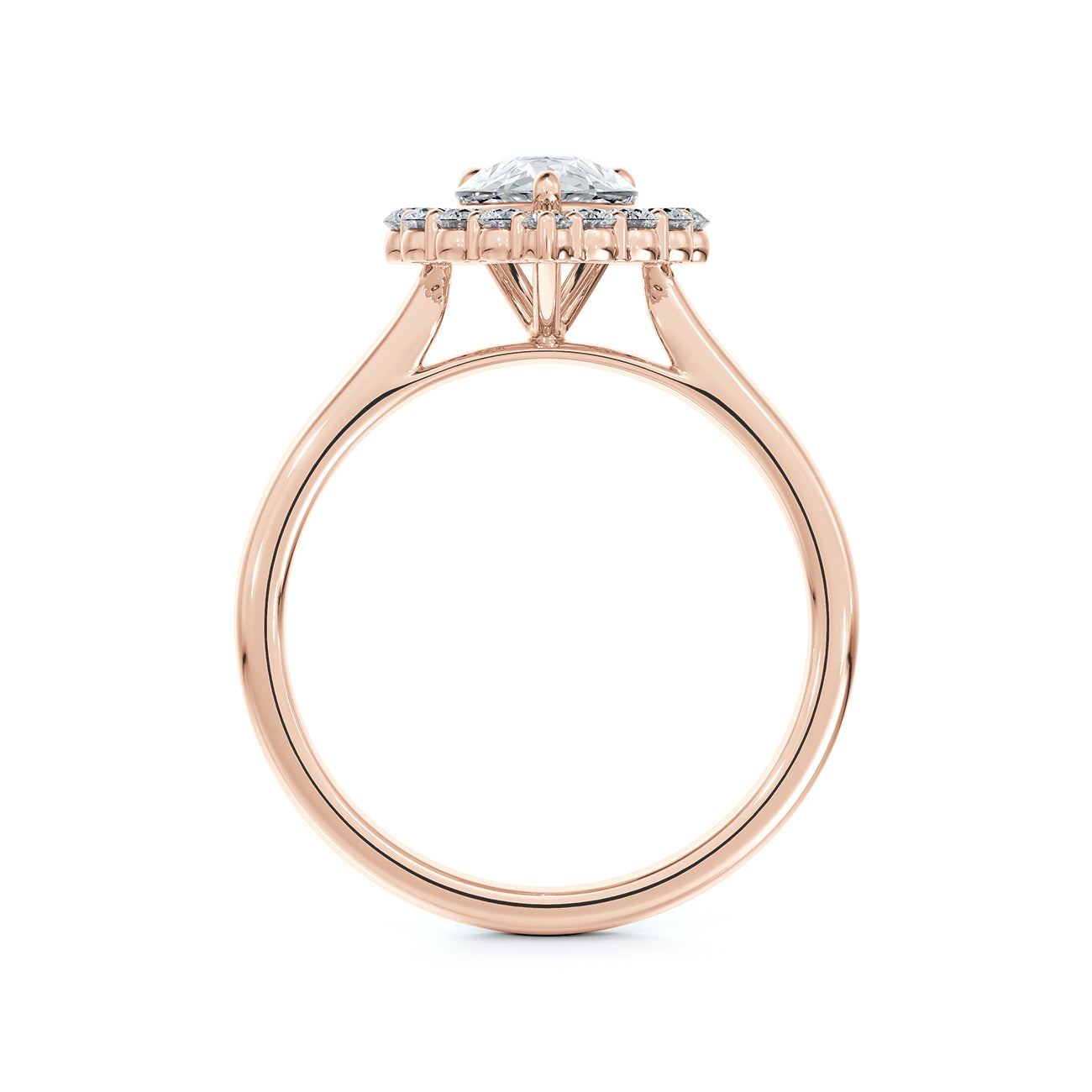 Portfolio by De Beers Forevermark™ Pear Halo with Plain Band