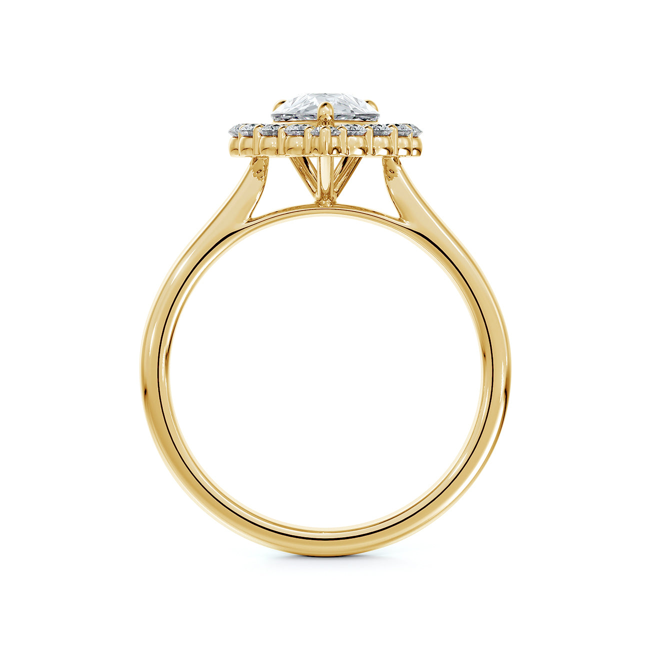 Portfolio by De Beers Forevermark™ Pear Halo with Plain Band