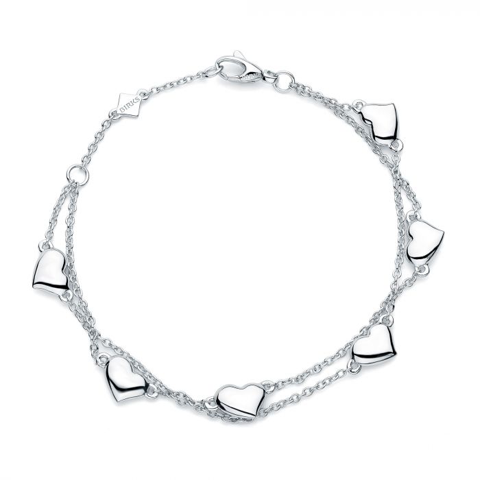 Birks Silver 6" Heart Bracelet