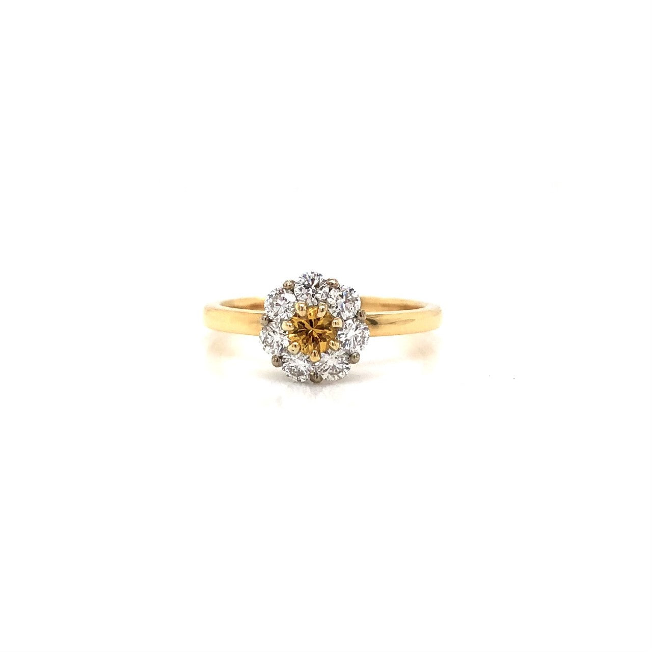 18K Diamond And Sapphire Daisy Cluster Ring