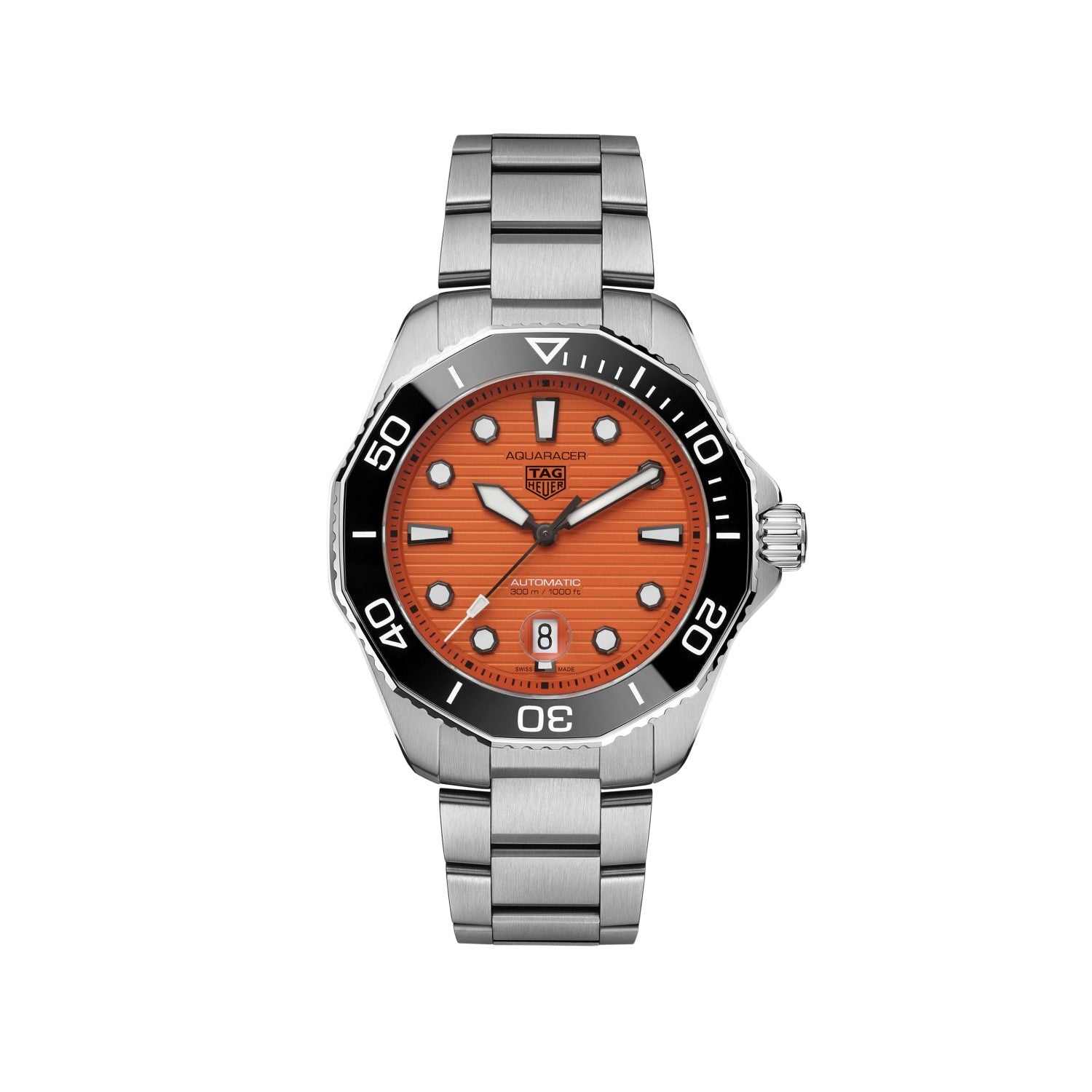 TAG Heuer Aquaracer Professional 300 "Nightdiver" Calibre 5 Automatic 43mm, model #WBP201D.FT6197, at IJL Since 1937