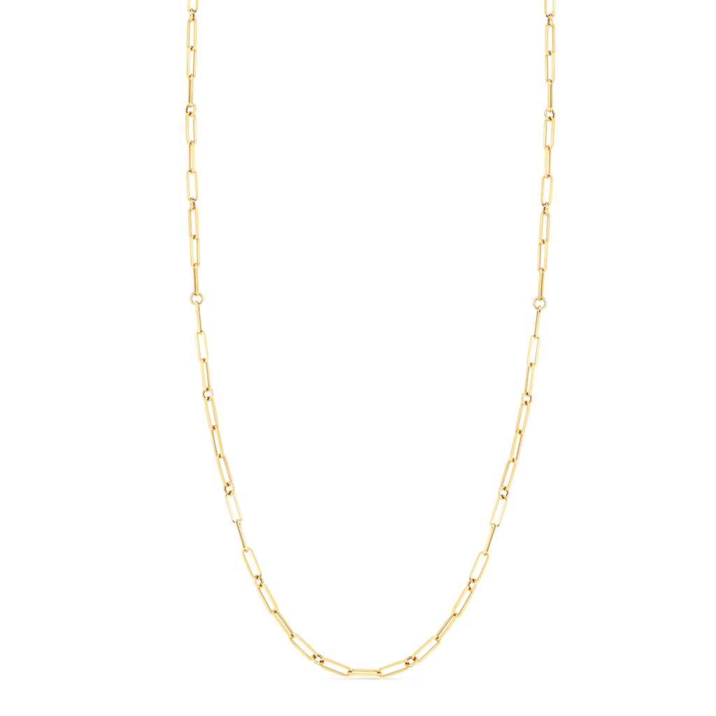 Roberto Coin 18KY Designer Gold Paperclip Chain | 17