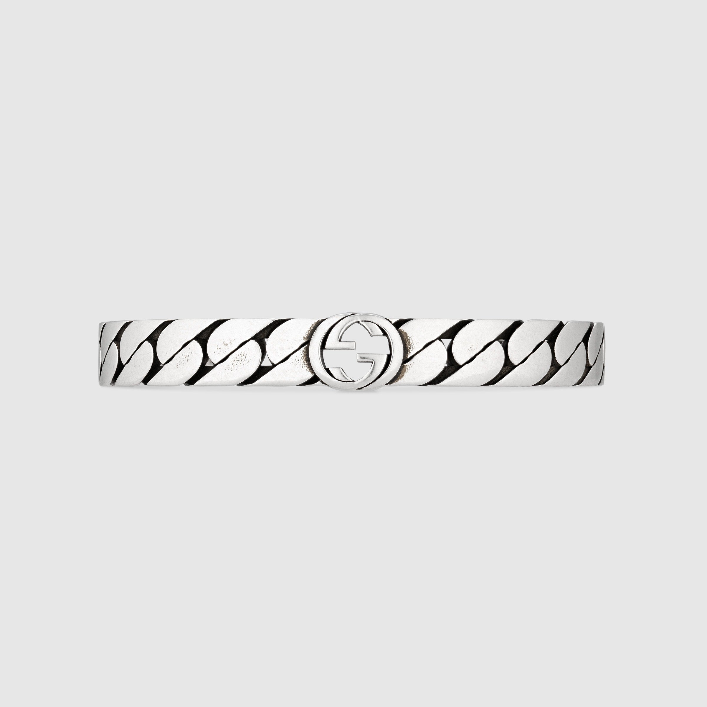 Gucci Silver 8mm Interlocking G Bracelet