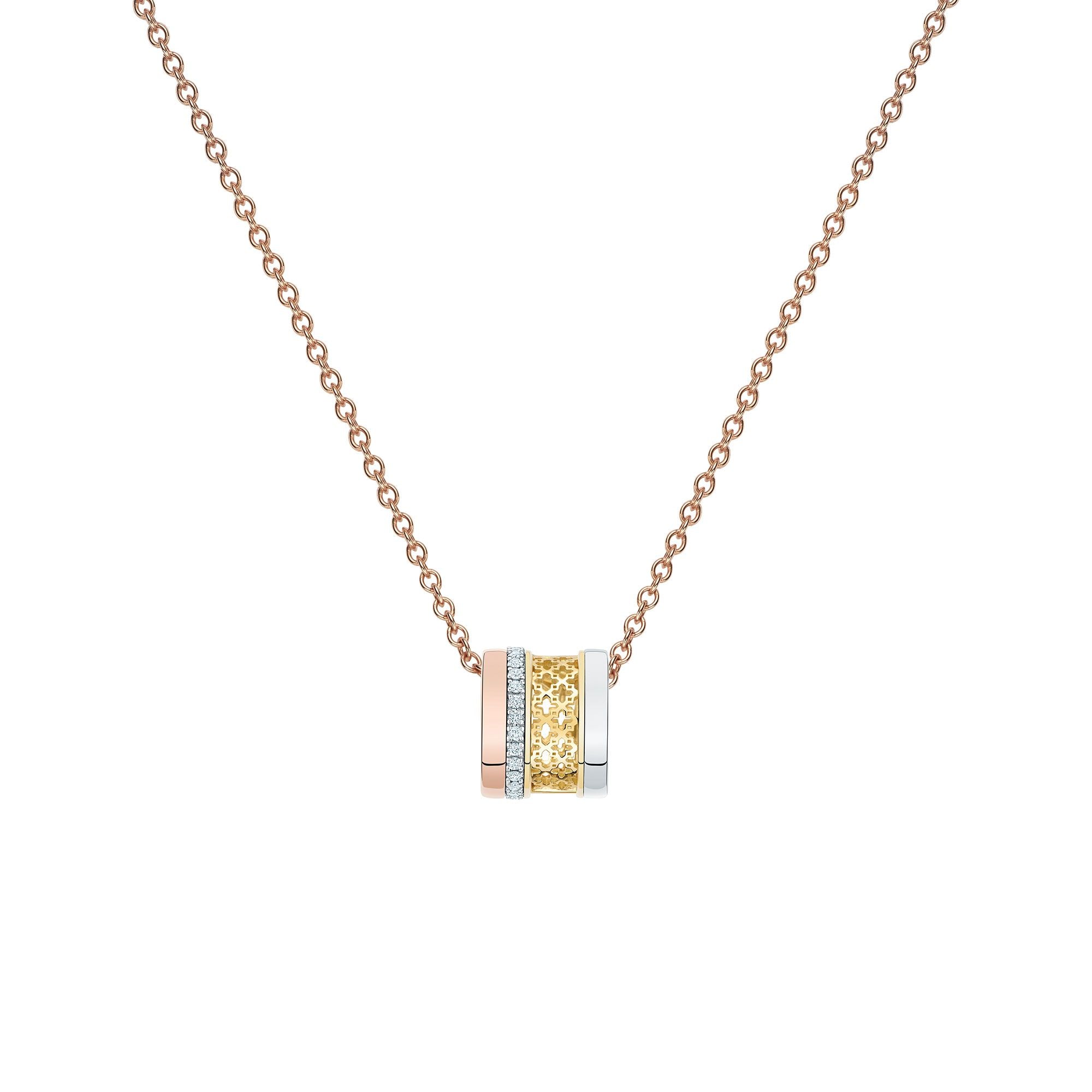 Birks Dare to Dream 18K Tri Gold and Diamond Necklace