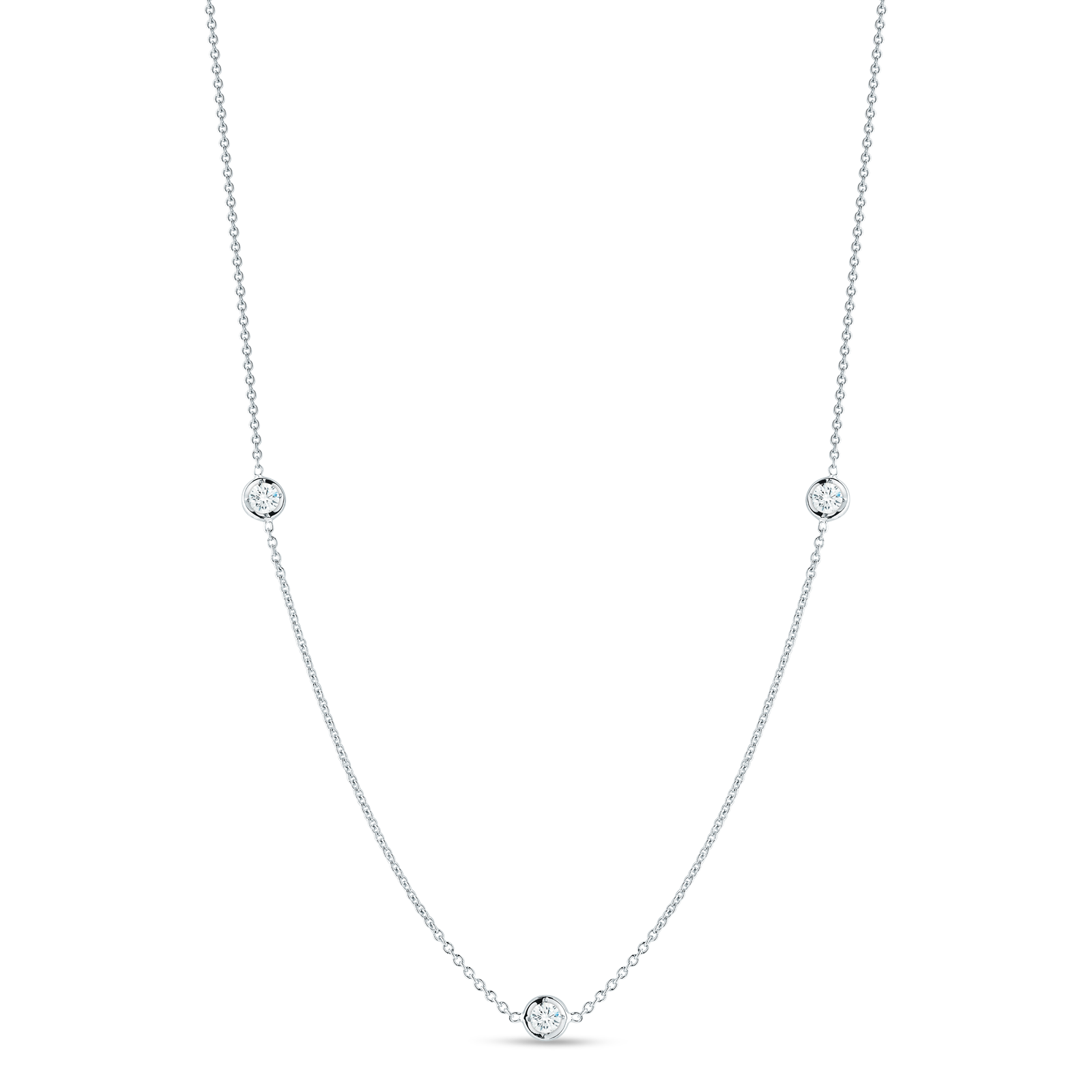 Roberto Coin 18KW Diamonds By The Inch Necklace