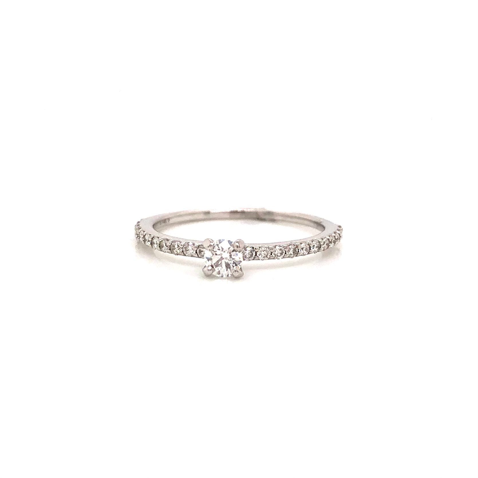 14k White Gold 0.15ct Diamond Engagement Ring