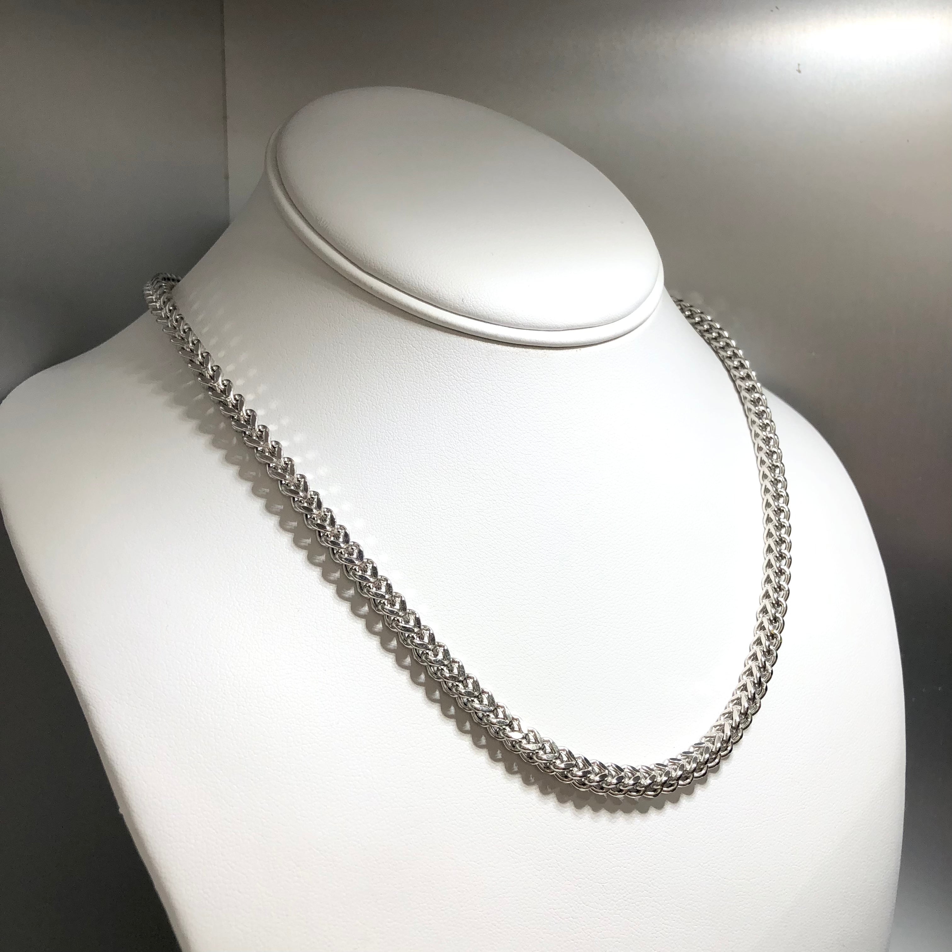 14K White Gold 18" Franco Chain 4.4mm