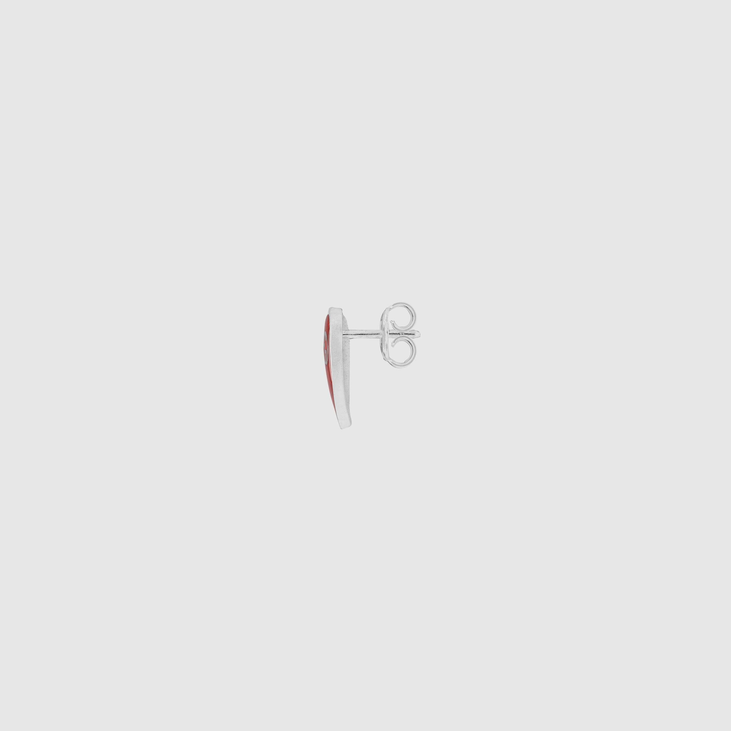 Gucci Heart Silver Earrings with Interlocking G