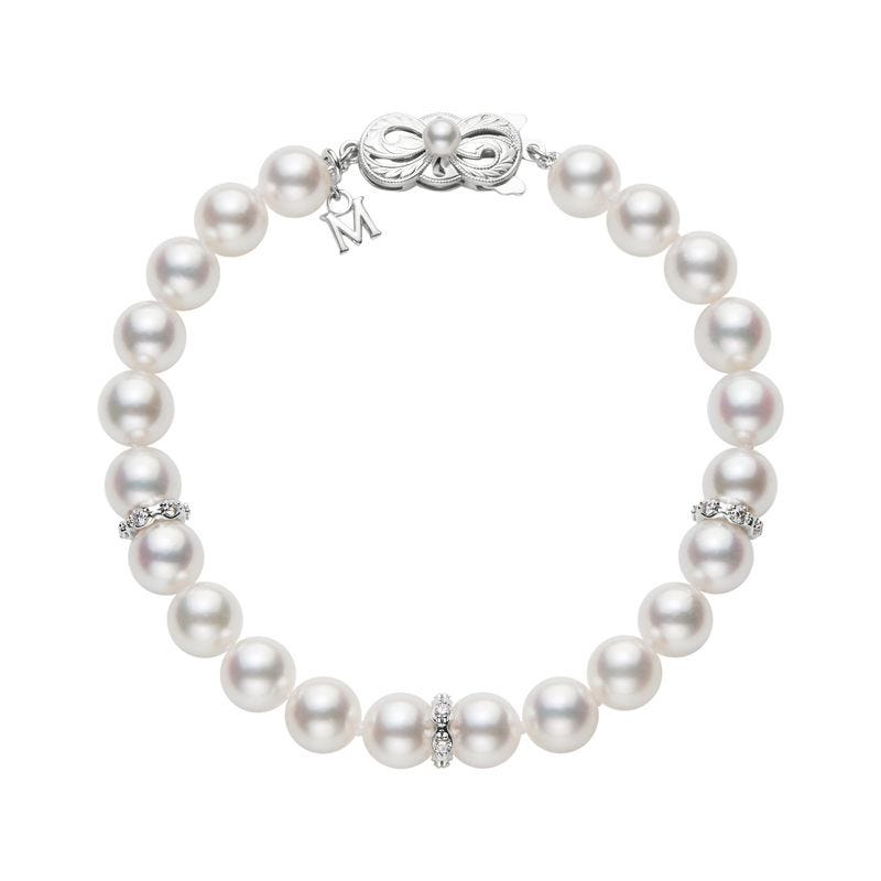 Pearl and sales diamond bracelet