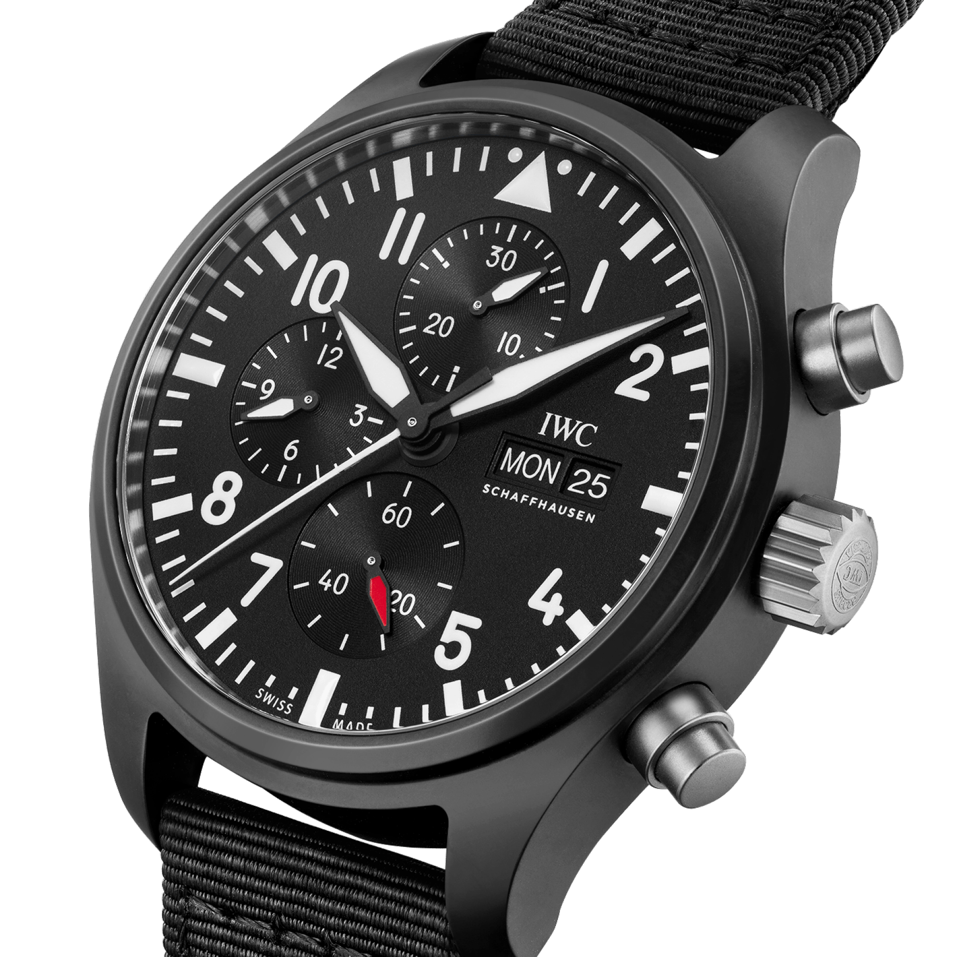 IWC Schaffhausen Pilot's Watch Chronograph 44 "Top Gun", model #IW389101, at IJL Since 1937