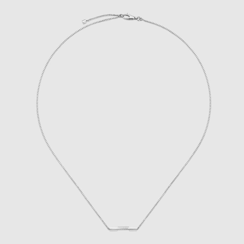 Gucci 18K White and Diamonds Link to Love Necklace