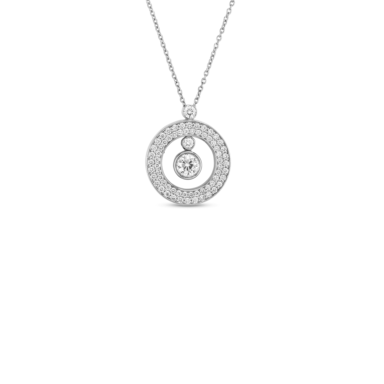 Roberto Coin 18KW Mini O Diamond Necklace