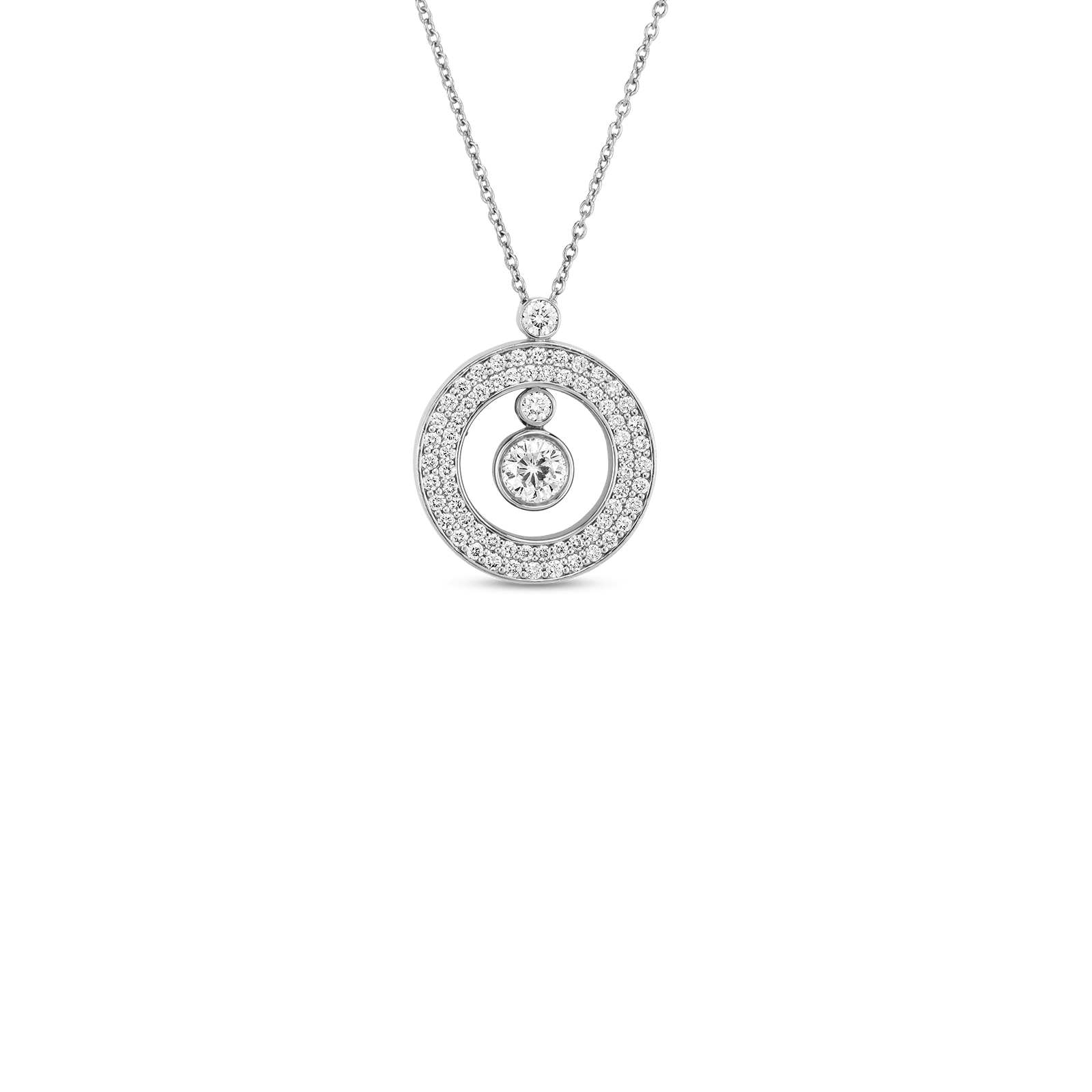 Roberto Coin 18KW Mini O Diamond Necklace | IJL Since 1937