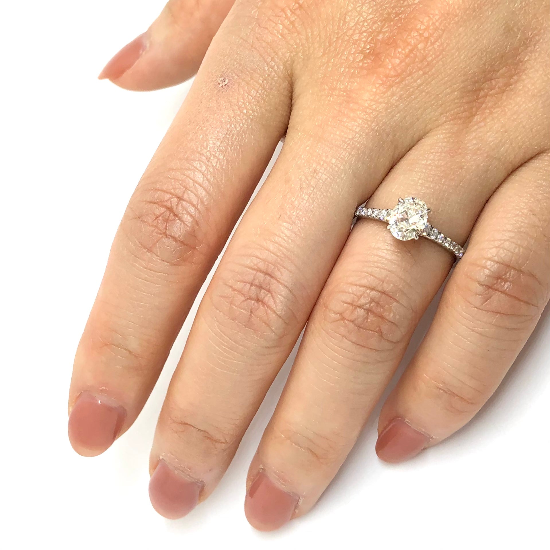 De Beers Forevermark Solitaire Engagement Ring with Shoulder Diamonds