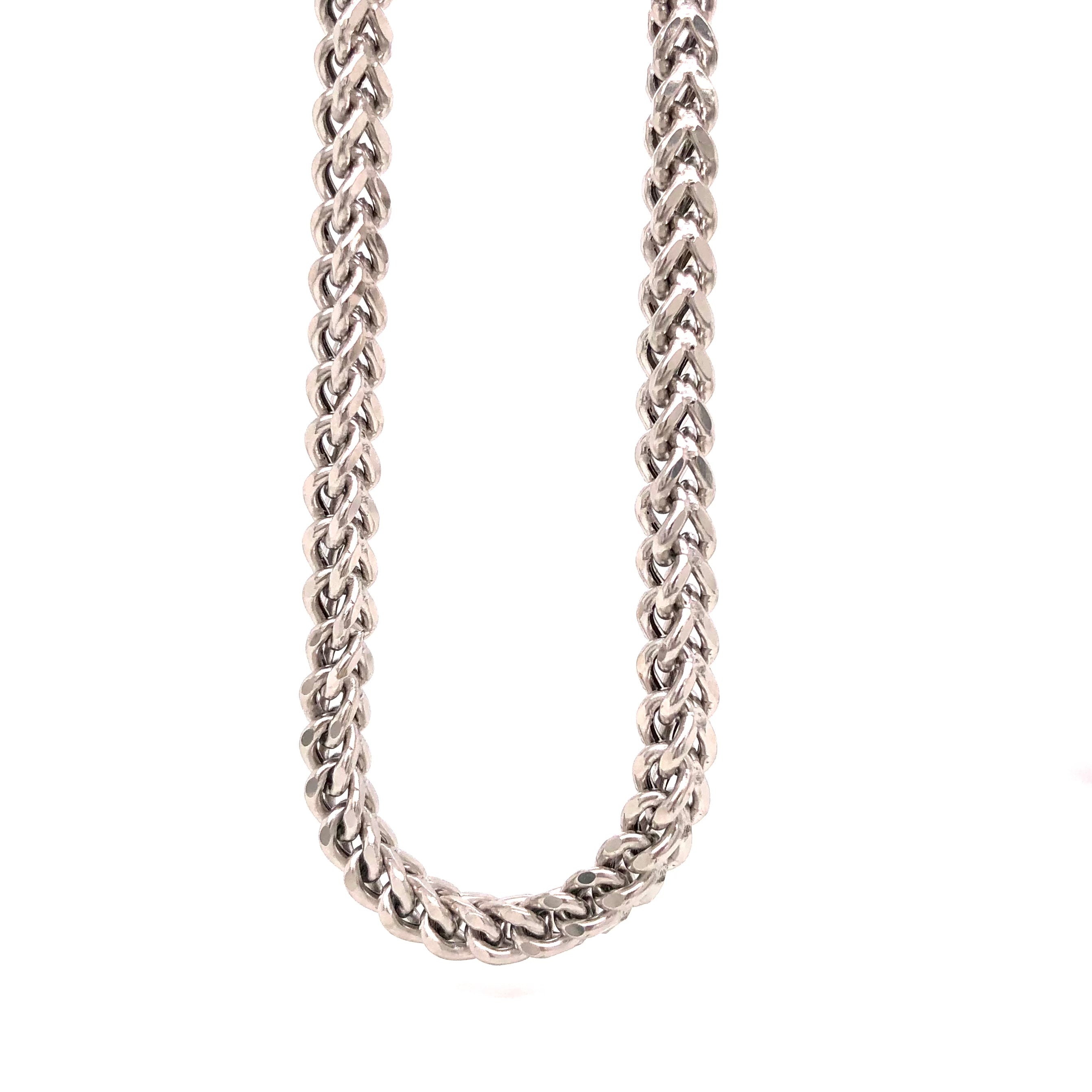 14K White Gold 18" Franco Chain 4.4mm