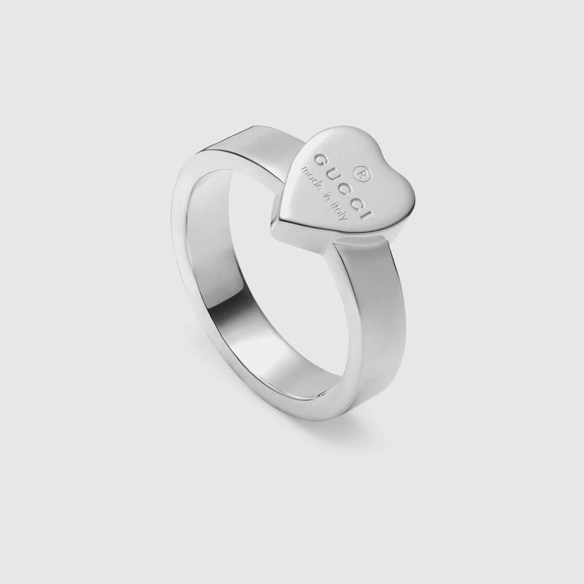 Gucci Trademark Heart Silver Ring