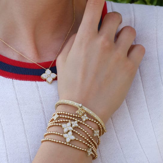 Roberto Coin 18KY Princess Flower Bracelet