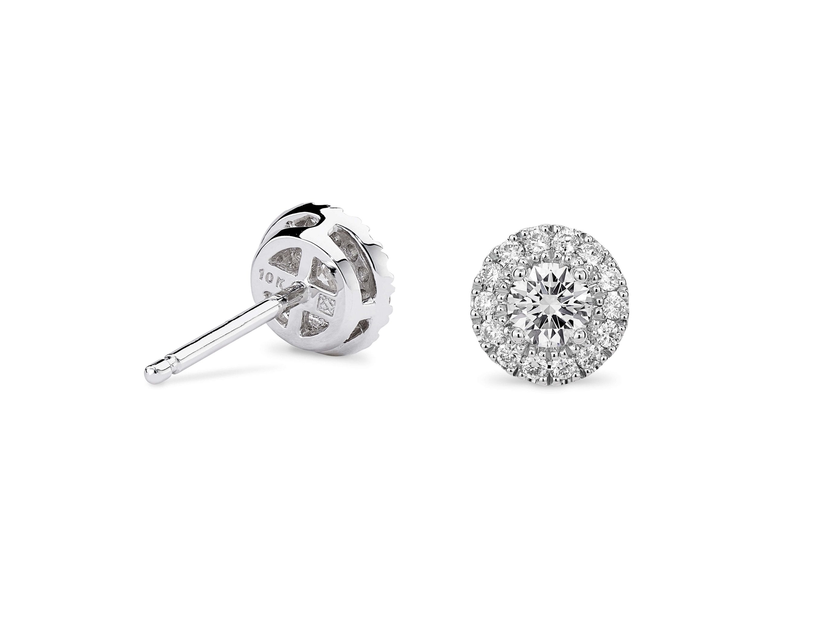 Lightbox Jewelry 10KW Halo Studs 1/2ctw White LGD