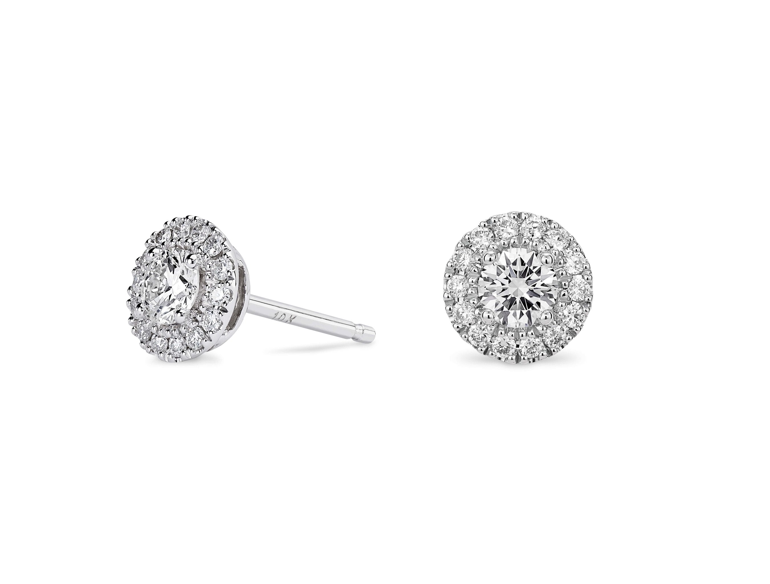Lightbox Jewelry 10KW Halo Studs 1/2ctw White LGD