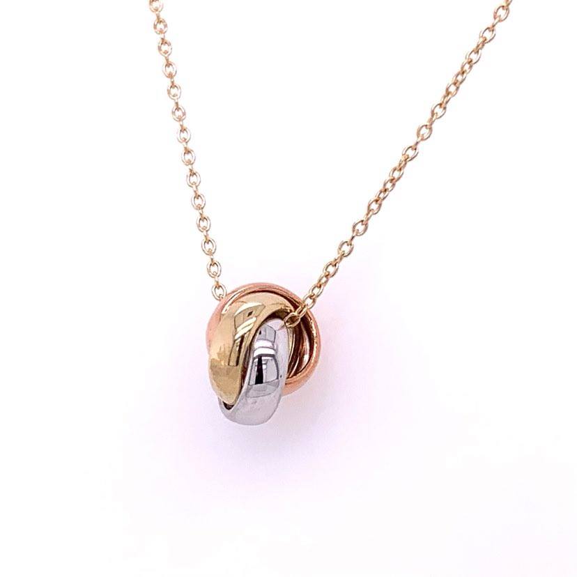 10K Tri-Gold Triple Loop Style Necklace
