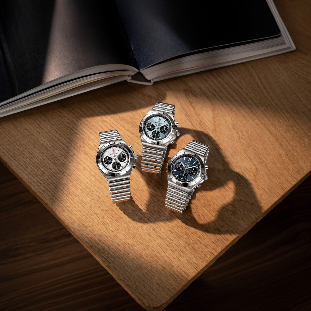 3 Breitling Chronomat B01's in steel with colourful dials. | IJL Since 1937