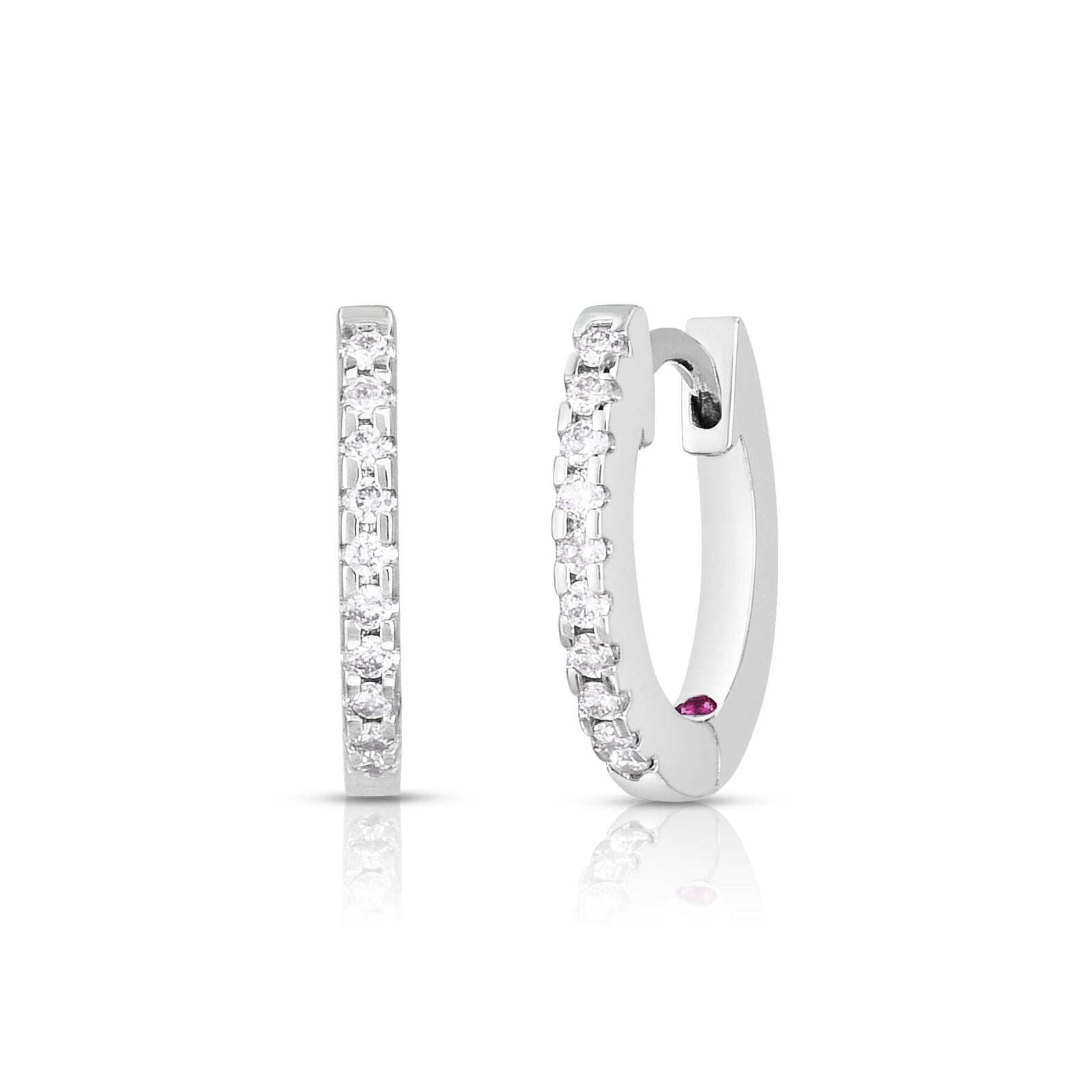 Roberto Coin 18KW Small Diamond Hoop Ear
