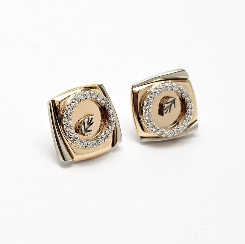 Square Leaf Diamond Earrings