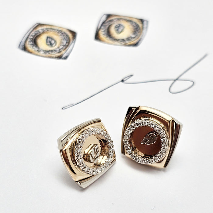 Square Leaf Diamond Earrings