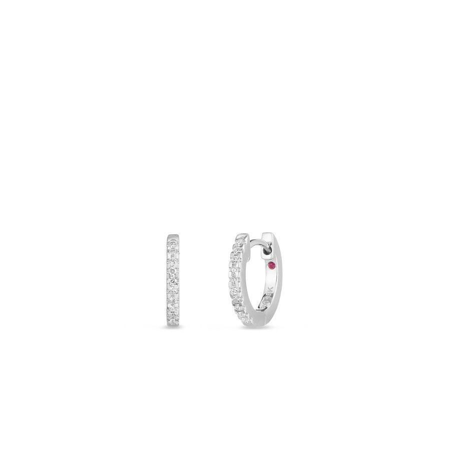 Roberto Coin 18KW Small Diamond Hoop Ear