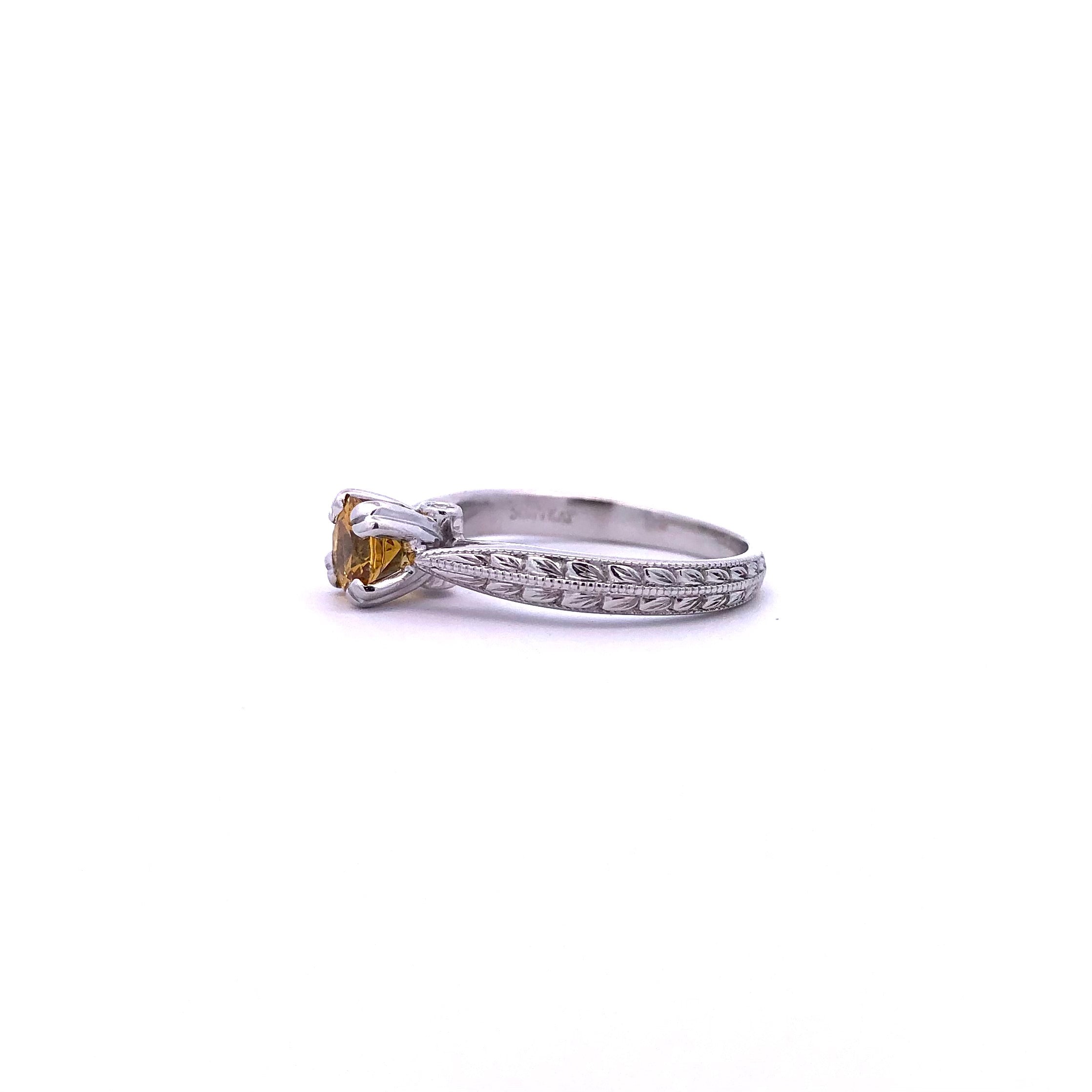 Estate 14KW 0.61ct Yellow Sapphire Ring