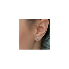 10KW Blue Topaz and Diamond Studs