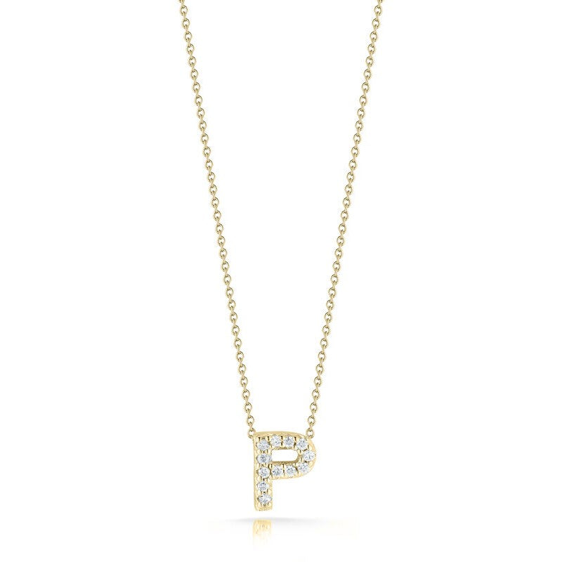 Roberto Coin 18K Diamond Love Letter Necklace "P"