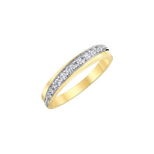 10K Yellow Gold Slanted Design Diamond Band