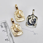 Custom 14K Yellow Gold Robin & "K" Family Crest Pendant