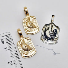 Custom 14K Yellow Gold Robin & "K" Family Crest Pendant