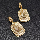 Custom 14K Yellow Gold Robin & "K" Family Crest Pendant