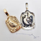 Custom 14K Yellow Gold Robin & "K" Family Crest Pendant