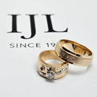 Custom Hammered Two-Tone Gold Wedding Band Set