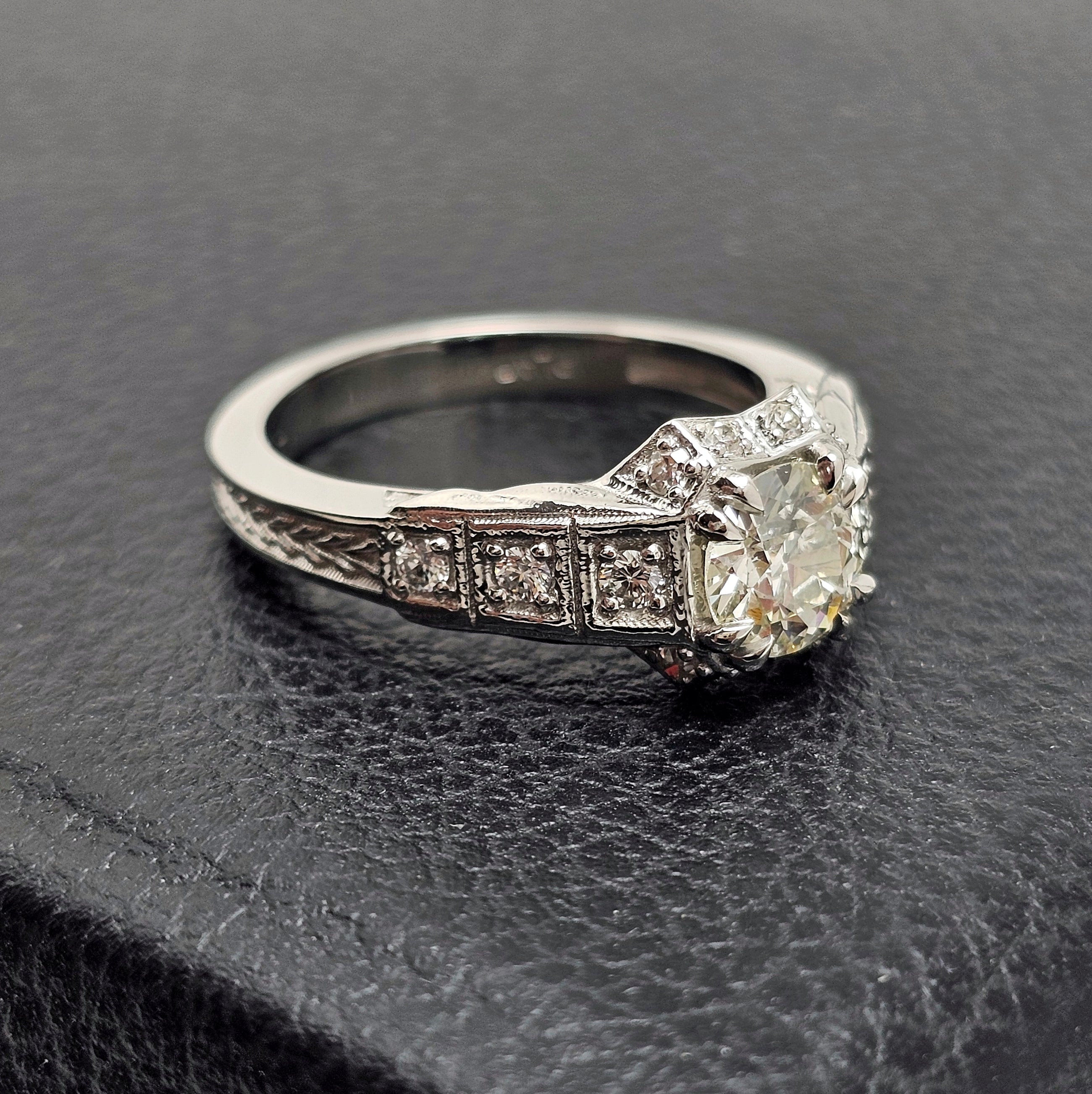 Custom Platinum Vintage Engagement Ring Mount