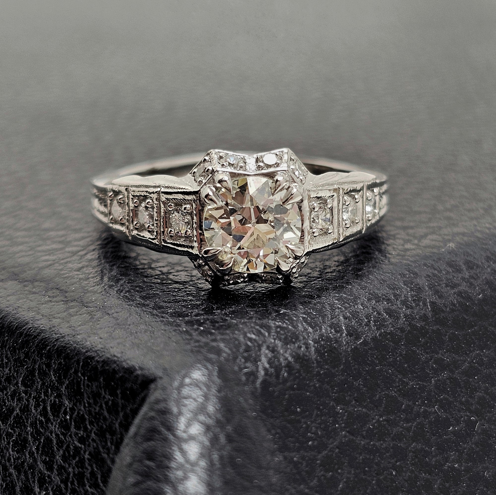 Custom Platinum Vintage Engagement Ring Mount
