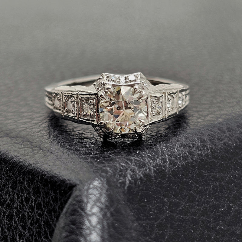 Custom Platinum Vintage Engagement Ring Mount