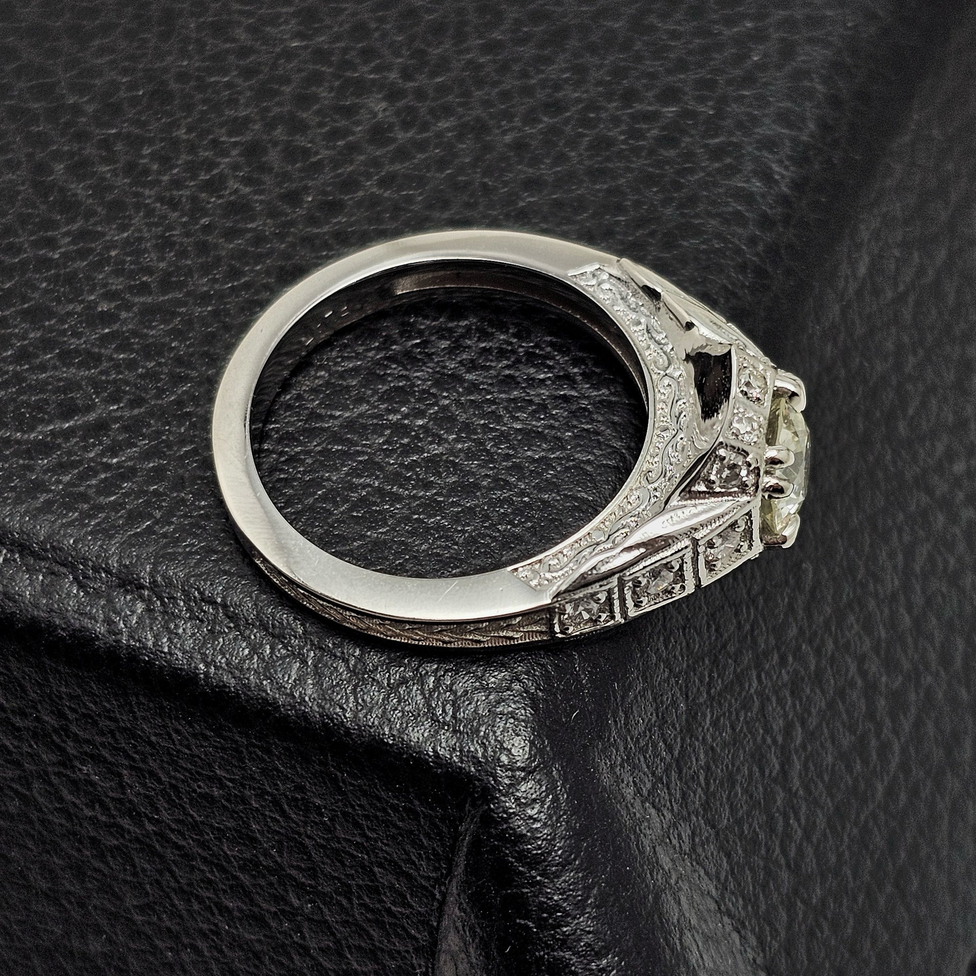 Custom Platinum Vintage Engagement Ring Mount