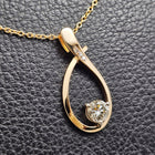 Custom 14K Yellow Gold Abstract Multi-Diamond Pendant