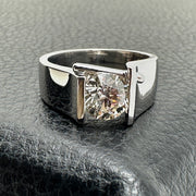 Custom 18K White Gold Wide Abstract Ring Mount