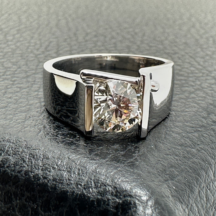 Custom 18K White Gold Wide Abstract Ring Mount