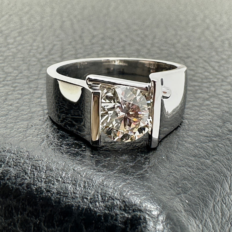 Custom 18K White Gold Wide Abstract Ring Mount