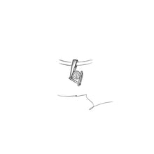 Custom 18K White Gold Abstract Natural Diamond Pendant