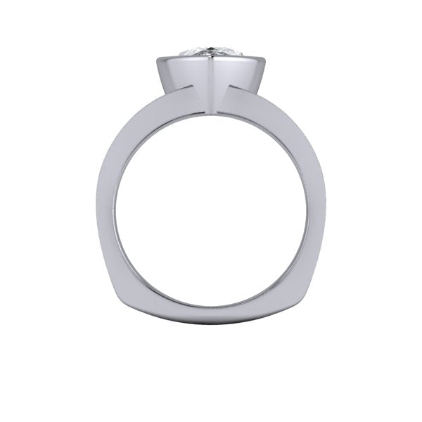 Solid 18K White Gold Pear Shaped Engagement Ring
