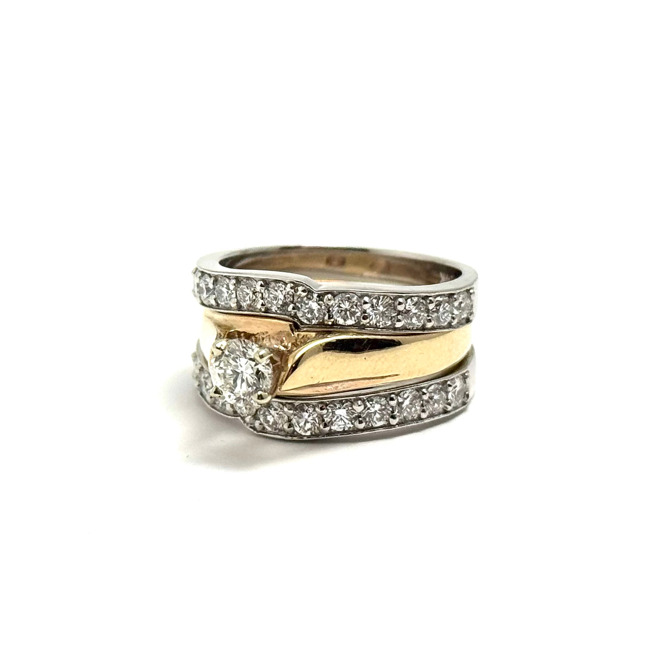 Custom 14K White Gold Notched Wedding Band