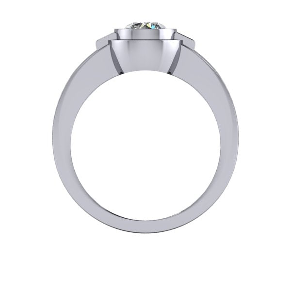 Platinum Men's Bezel Engagement Ring